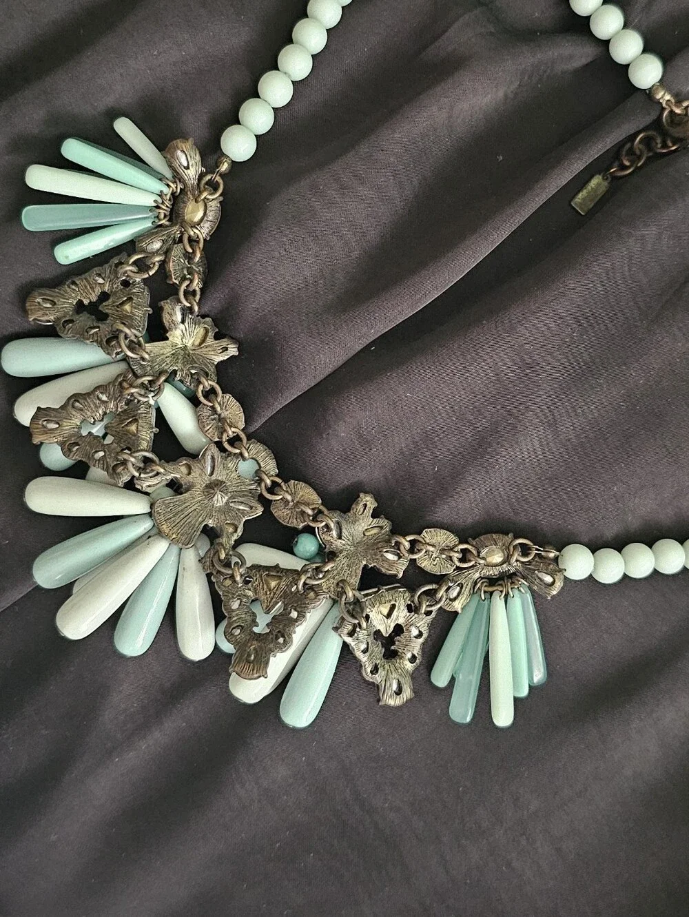 BaubleBar 'Greta' Mint Green & Teal Bib Statement Necklace